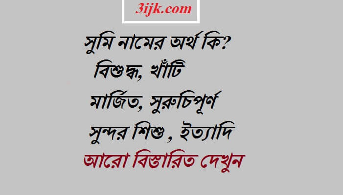 সুমি নামের অর্থ কি