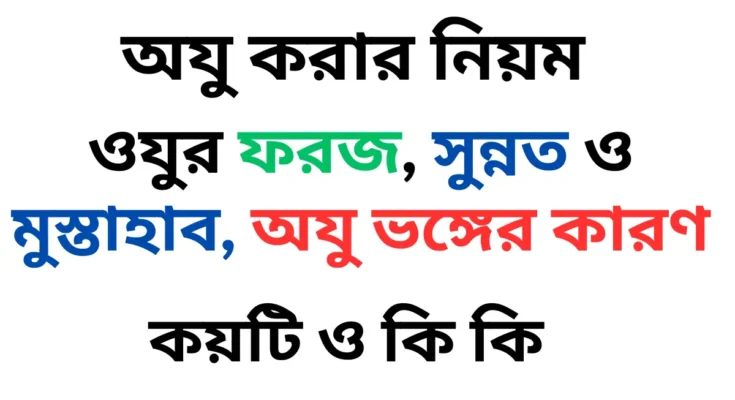 অযু করার নিয়ম